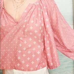 Pink and White Flowy Top • ANTHROPOLOGIE